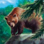  2017 bear brown_fur day detailed_background digital_media_(artwork) feral fur goldendruid mammal outside solo 