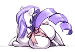  big_butt bigdad butt clothing curls equine female feral friendship_is_magic hair horn looking_back lying makeup mammal mascara my_little_pony on_side purple_eyes purple_hair rarity_(mlp) ribbons smile solo thick_thighs underwear unicorn 