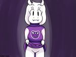  2018 anthro boss_monster breasts caprine clothed clothing clothing_lift dress dress_lift female fur goat hair hi_res lew-love looking_at_viewer mammal mature_female mother no_underwear nude parent presenting pussy skirt skirt_lift solo toriel undertale upskirt video_games 