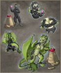  2018 anthro bat_wings breasts cleavage clothed clothing comic dragon female flinters green_nipples green_scales human mammal membranous_wings nipple_bulge nipples nude pussy scales solo torn_clothing transformation wings yellow_eyes 