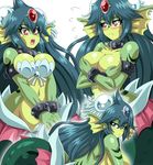  2017 absurd_res big_breasts blush bocodamond0 bound breasts chain female giga_mermaid hair hand_on_breast hi_res long_hair looking_at_viewer marine merfolk navel open_mouth red_eyes shantae:_half-genie_hero shantae_(series) water 