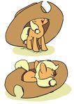  2018 alpha_channel applejack_(mlp) blonde_hair cub cute earth_pony equine eyelashes eyes_closed female foudubulbe freckles friendship_is_magic hair hat horse lying mammal my_little_pony nude open_mouth open_smile pony simple_background sleeping smile solo tongue transparent_background young 