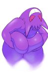  ambiguous_gender anthro arched_back big_butt bubble_butt butt eroborus gengar holding_butt huge_butt looking_at_viewer looking_back nintendo nude pok&eacute;mon pok&eacute;mon_(species) simple_background smile solo video_games 