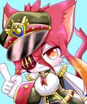  1girl artsit_request cat cat_busters eye_patch furry hat long_hair pink_hair red_eyes smile solo 