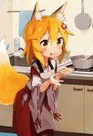  :p animal_ear_fluff animal_ears apron blonde_hair blush brush commentary_request cooking dish flower food fox_ears fox_tail hair_between_eyes hair_flower hair_ornament holding japanese_clothes kitchen miko pot ribbon-trimmed_sleeves ribbon_trim rimukoro senko_(sewayaki_kitsune_no_senko-san) sewayaki_kitsune_no_senko-san sink smile solo soup standing stove tail tongue tongue_out towel wide_sleeves yellow_eyes 