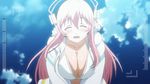  1girl animated bouncing_breasts breasts cleavage nitroplus pink_hair red_eyes solo soniani super_sonico tagme 