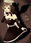 1girl alice_(bendy_and_the_ink_machine) bendy_and_the_ink_machine black_hair black_lipstick breasts choker dress gloves horns long_hair solo wings 