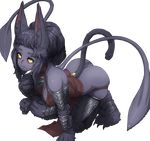  all_fours animal_ears arched_back armor ass bangs_pinned_back barbariank bare_shoulders black_sclera blush claws commentary displacer_beast dungeons_and_dragons forehead from_above grey_skin highres long_hair looking_at_viewer looking_up monster_girl multiple_arms paws pelvic_curtain personification ponytail slit_pupils solo tail tail_raised tentacles thick_eyebrows transparent_background vambraces yellow_eyes 