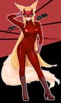  1girl ahri bodysuit boots breasts cosplay fox_ears fox_tail gloves high_heel_boots latex latex_suit league_of_legends long_hair mask persona persona_5 takamaki_anne takamaki_anne_(cosplay) 