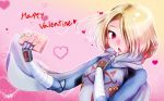  absurdres blonde_hair box heart highres nintendo open_mouth pink_background red_eyes sheik super_smash_bros. the_legend_of_zelda valentine 