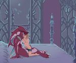  2boys barefoot bed bedroom blush erection frottage full_body interspecies kiss link male_focus multiple_boys penis scar sidon size_difference the_legend_of_zelda undressing yaoi 