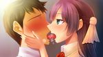  1boy 1girl blue_eyes blush french_kiss hand_on_another&#039;s_face kiss long_hair msize saliva tongue_out 