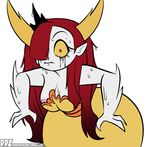  angry breasts claws clothed clothing crown dankodeadzone demon disney dress elbow_spikes fangs female frown hair hair_over_eye hekapoo horn humanoid long_hair nipples not_furry orange_pupils pale_skin partially_clothed red_hair shocked solo spikes star_vs._the_forces_of_evil surprise wet wet_hair white_skin yellow_eyes 