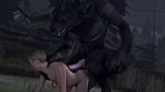  2018 3d_(artwork) anal balls butt canine claws digital_media_(artwork) doob duo erection human humanoid_penis male male/male mammal nude open_mouth penis sex size_difference skyrim source_filmmaker the_elder_scrolls video_games were werewolf 