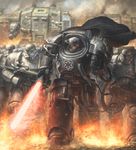  adeptus_astartes army at-st bolter cape crossover darth_vader deviantartconcubot dreadnought empire energy_sword galactic_empire gauntlets gun highres lightsaber multiple_boys power_armor star_wars stormtrooper sword terminator_armor warhammer_40k weapon 