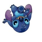  2017 4_fingers 4_toes alien backflip blue_claws blue_eyes blue_fur blue_nose blue_pawpads claws determined digital_drawing_(artwork) digital_media_(artwork) disney experiment_(species) fur head_tuft hi_res jewelpetgarnet lilo_and_stitch looking_at_viewer notched_ear open_mouth open_smile pawpads simple_background smile solo stitch toes tuft upside_down white_background 