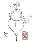  2017 anthro anthrofied big_breasts breasts cigarette clothed clothing digital_media_(artwork) equine female floribunda_(mlp) friendship_is_magic fully_clothed hair hand_on_hip hi_res holding_object horn horse huge_breasts jewelry line_art mammal mature_female my_little_pony necklace nipple_bulge pearl_necklace pony short_hair smoking smutbooru standing sweater thick_thighs unicorn voluptuous wide_hips 