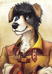  anthro black_hair black_nose canine clothed clothing dog hair headshot_portrait heterochromia male mammal portrait solo tasanko 