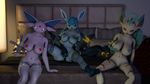  16:9 2017 3d_(artwork) anthro areola black_skin blue_fur blue_nipples blue_pussy blue_skin breasts clothing digital_media_(artwork) eeveelution espeon female fur glaceon green_nipples green_pussy hi_res leafeon lingerie looking_at_viewer mammal nintendo nipples pink_skin pok&eacute;mon pok&eacute;mon_(species) pussy red_nipples source_filmmaker spreading umbreon underwear valiance22 video_games yellow_fur yellow_skin 