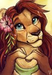  anthro brown_hair feline female hair lion looking_at_viewer mammal portrait solo tasanko 