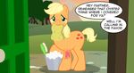  2016 applejack_(mlp) badumsquish big_macintosh_(mlp) bodypaint dialogue disguise english_text equine friendship_is_magic hi_res horse male mammal my_little_pony pony text 