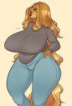  2018 anthro big_breasts breasts canine cherrikissu clothed clothing digital_media_(artwork) dog dogmom female fully_clothed hair huge_breasts long_hair looking_at_viewer mammal mature_female mother parent saluki solo thick_thighs voluptuous wide_hips 
