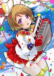  accordion birthday blush brown_hair hat koizumi_hanayo love_live!_school_idol_project short_hair smile uniform violet_eyes 