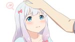  aqua_eyes blush close eromanga-sensei fukuri gray_hair izumi_sagiri loli white 