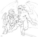  anthro collar domination dragon duo erection fur furred_dragon genital_piercing greyscale hair holding_penis horn leash male male/male monochrome muscular muscular_male nipples penis penis_piercing piercing prince_albert_piercing smile spiritraptor tail_in_mouth viva wings 