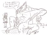  ! &lt;3 2014 abs anthro blush claws demon dragon english_text erection forked_tongue human jackie_chan_adventures male male/male mammal orangecatslutz pecs penis pose scalie shendu text tongue valmont vein veiny_penis 