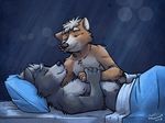  bed canine cuddling fox fox_mccloud hand_holding k-9 male male/male mammal nintendo nude romantic star_fox video_games wolf wolf_o&#039;donnell 