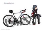  bicycle black_hair bodysuit hitomi_kazuya long_hair original red_eyes watermark white 