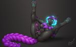  2018 anthro balls big_breasts blue_eyes blue_pawpads breasts butt digital_media_(artwork) erection feet flora_fauna floran flower glowing_hair hair herm hi_res horny_(disambiguation) humanoid hybrid intersex looking_at_viewer nipples nude pawpads penis plant purple_hair pussy reaper3d simple_background smile solo spikes starbound tongue video_games 