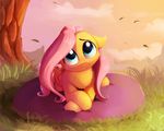  2018 equine fangs female feral fluttershy_(mlp) freckles friendship_is_magic fur hair hi_res looking_at_viewer mammal miokomata my_little_pony outside pegasus smile solo wings 