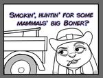  cigarette comic disney edit english_text eyelashes female grey_border happy hat humor hyenatig_(artist) judy_hopps lagomorph mammal open_mouth open_smile rabbit smile suggestive teeth text vehicle what zootopia 