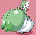  2018 areola big_breasts breasts female gardevoir green_hair green_nipples hair huge_breasts humanoid hyper hyper_breasts looking_at_viewer nintendo nipples not_furry petronoise pok&eacute;mon pok&eacute;mon_(species) pok&eacute;morph pseudo_clothing red_eyes simple_background solo standing video_games 