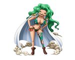  alpha_channel amazon bikini boa_sandersonia bodskih breasts cleavage clothed clothing female green_eyes green_hair hair human human_only larger_female long_hair looking_at_viewer mammal not_furry one_piece size_difference solo swimsuit tongue tongue_out 