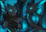  2016 anthro blue_eyes blue_tongue claws clothing dragon hair horn male neotheta reptile scalie smile solo tongue tongue_out wings 