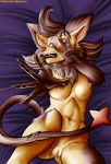  2018 anthro bed big_breasts blush breasts digital_media_(artwork) female fur hi_res looking_at_viewer luxray nintendo nipples nude open_mouth pok&eacute;mon pok&eacute;mon_(species) punishedkom pussy shy solo video_games 