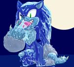  balls chest_tuft claws cum cum_covered cum_in_mouth cum_inside erection fur green_eyes hedgehog kneeling leaking licking licking_cum looking_at_viewer male mammal messy moon nude open_mouth outside penis solo sonic_(series) sonic_the_werehog thanu tongue tongue_out tuft werehog 