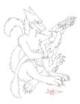  2014 drinking epicwang eye_contact flask forced fumei lag looking_back male male/male monochrome sergal shrinking size_difference 