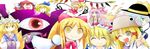  ^_^ alice_margatroid alice_margatroid_(pc-98) ayumi_tooru blonde_hair book bow brown_hair closed_eyes commentary_request crystal dress evil_eye_sigma eyeball flandre_scarlet fujiwara_no_mokou gengetsu green_eyes green_hair green_skirt grimoire grimoire_of_alice hair_bow hairband hat hat_ribbon komeiji_koishi maid maid_headdress moriya_suwako mugetsu multiple_girls red_eyes ribbon rika_(touhou) shirt short_hair siblings silver_hair sisters skirt smile suspenders third_eye touhou touhou_(pc-98) white_hair wings yakumo_ran yellow_eyes 