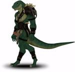  abelius animated anthro balls claws clothed clothing digital_media_(artwork) erection kuja lizard male penis reptile scalie simple_background solo teeth walking 