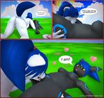  2018 3d_(artwork) alon alonwoof anthro bare_sands black_fur blue_hair blue_tail blush breasts butt canine claws collar comic cunnilingus digital_media_(artwork) eeveelution english_text female female/female fluffy fluffy_tail fur hair licking mammal multicolored_fur nintendo nipples nola_(alonwoof) nude open_mouth oral pok&eacute;mon pok&eacute;mon-amie pok&eacute;mon_(species) pubes pussy pussy_juice sex shiny_pok&eacute;mon slightly_chubby smile text tongue tongue_out umbreon vaginal video_games white_fur wolf 