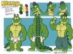 baseball_cap big_muscles blue_pants briefs bulge clothed clothing crocodile crocodilian hat hi_res jeans krunchycroc male muscular muscular_male pants reptile scalie solo tighty_whities topless underwear white_underwear 