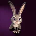  2018 3d_(artwork) anthro blender_(software) digital_media_(artwork) disney female flat_chested fur grey_fur judy_hopps lagomorph looking_at_viewer mammal mostly_nude pose rabbit simple_background smile solo unnamedrat zootopia 