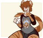  anthro brown_hair brown_stripes cat clothed clothing feline fur green_eyes hair holding_object malan_(athiesh) male mammal simple_background solo stripes tabby tan_fur tsmkyrus van_halen white_background wide_hips 