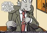  2018 anthro clothing comic dragon english_text inside male naughtymorg patreon signature text 