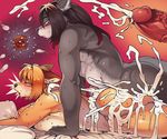  2018 all_fours amakuchi anthro blush breasts bukkake canine cum cum_inside doggystyle excessive_cum female fox foxy-rena from_behind_position fur hair impregnation kemono male mammal muscular nude open_mouth ovum penetration penis sex shiro_uzumaki sindoll sperm_cell vaginal vaginal_penetration wolf 