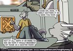  claws clothed clothing comic dialogue dragon english_text male naughtymorg suit text 